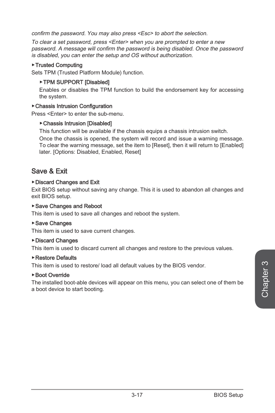 Chapter 3, Save & exit | MSI H97M-G43 User Manual | Page 75 / 108