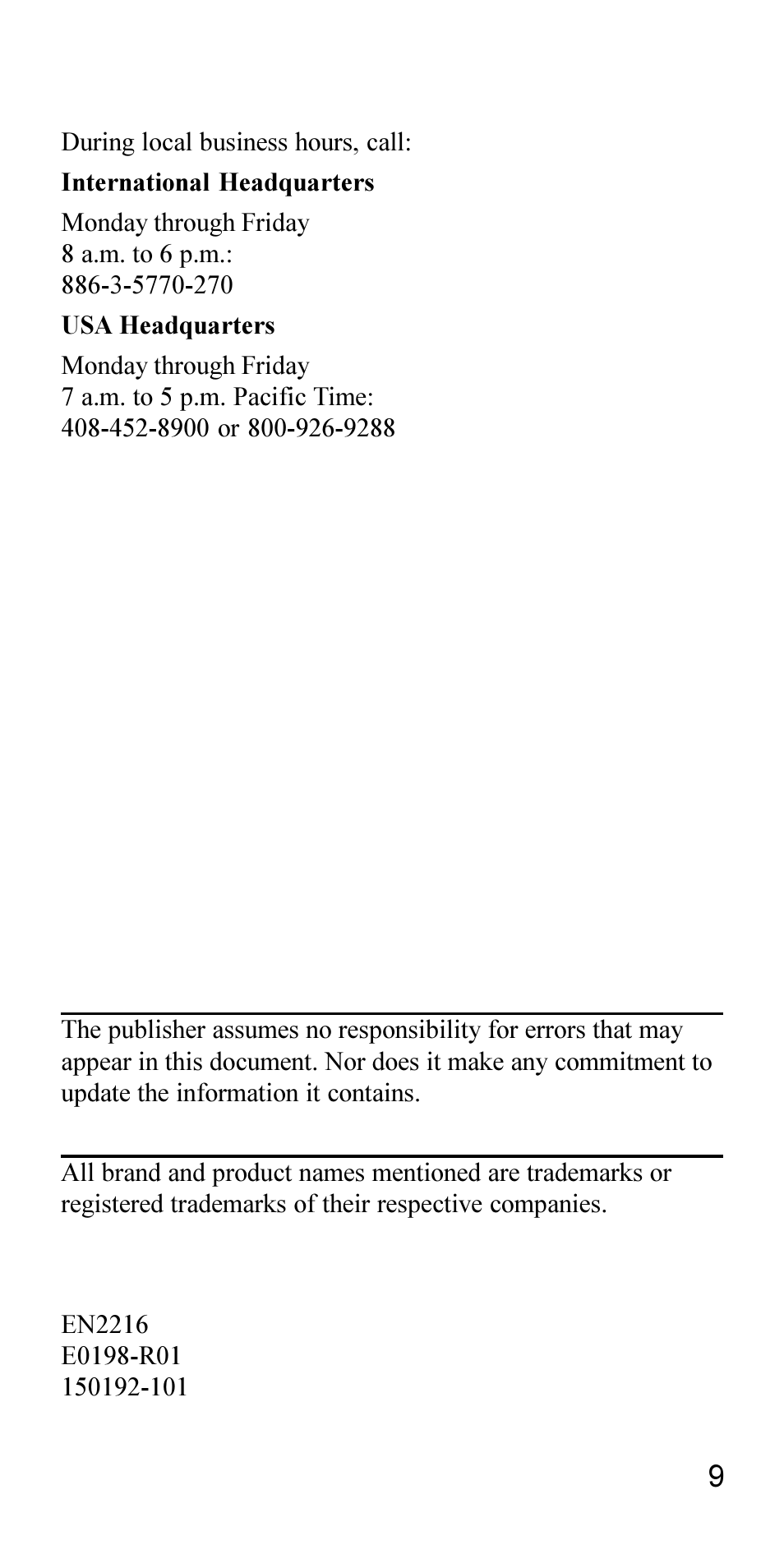 Accton Technology EN2216-1 User Manual | Page 9 / 9