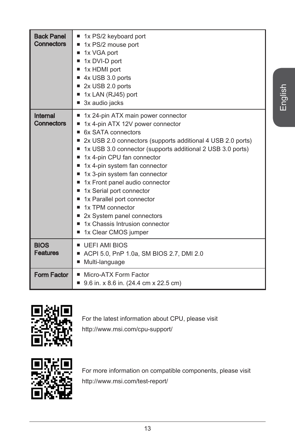 English | MSI H97M-E35 User Manual | Page 13 / 184