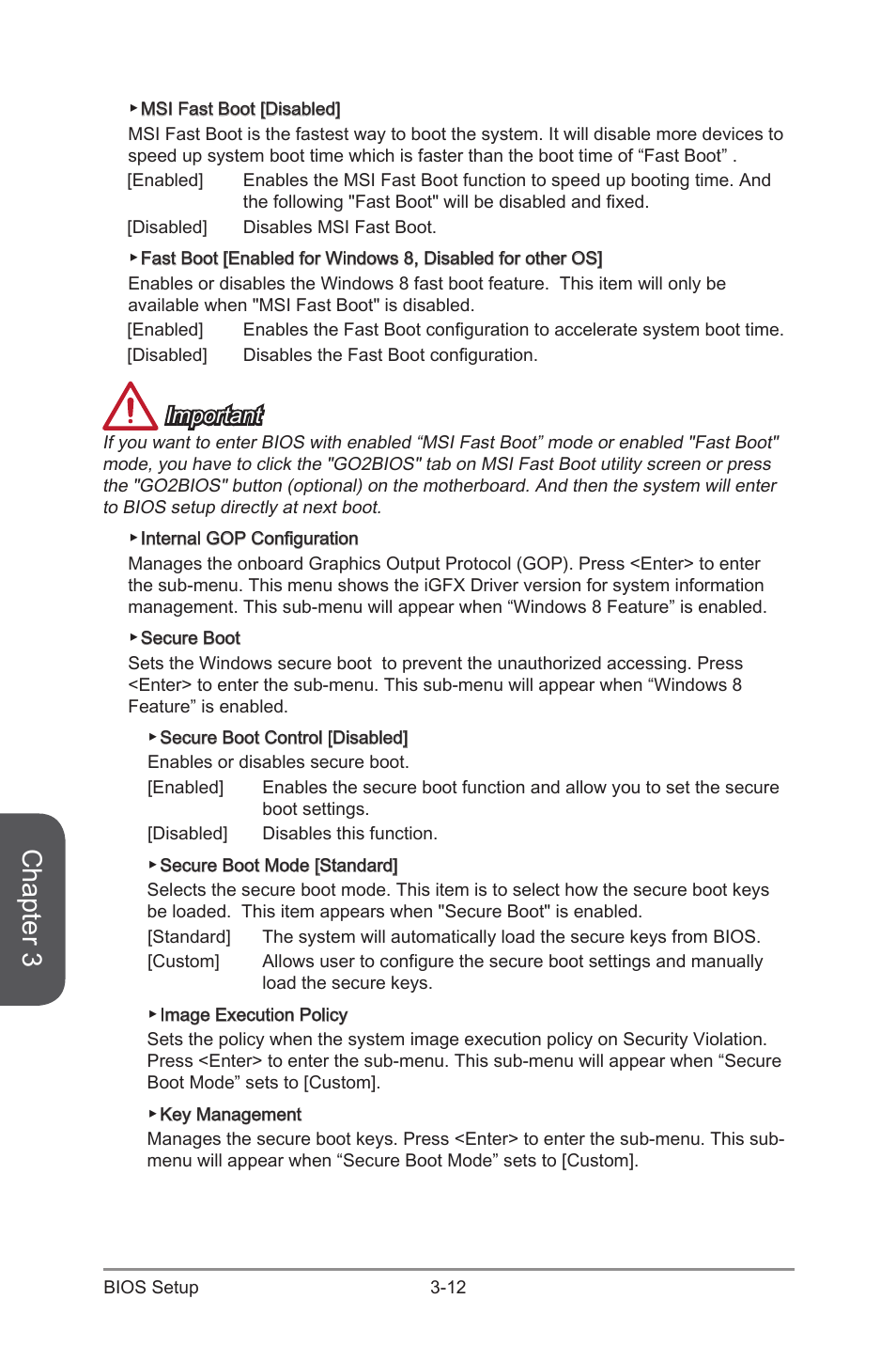 Chapter 3, Important | MSI Z87-G55 User Manual | Page 72 / 108