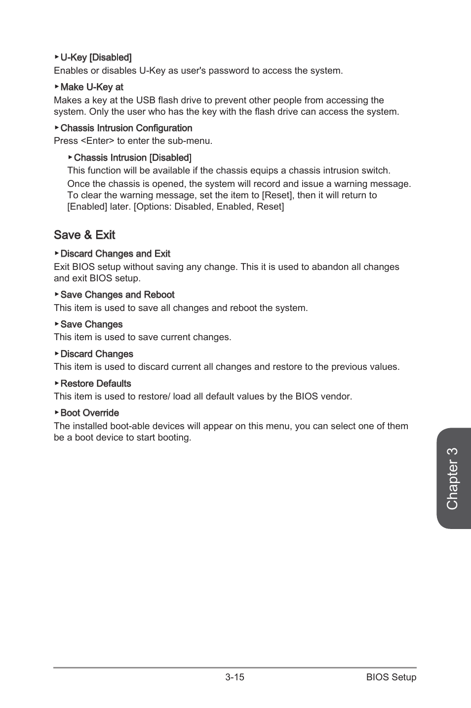 Save & exit, Save & exit -15, Chapter 3 | MSI Z87-G55 User Manual | Page 75 / 108