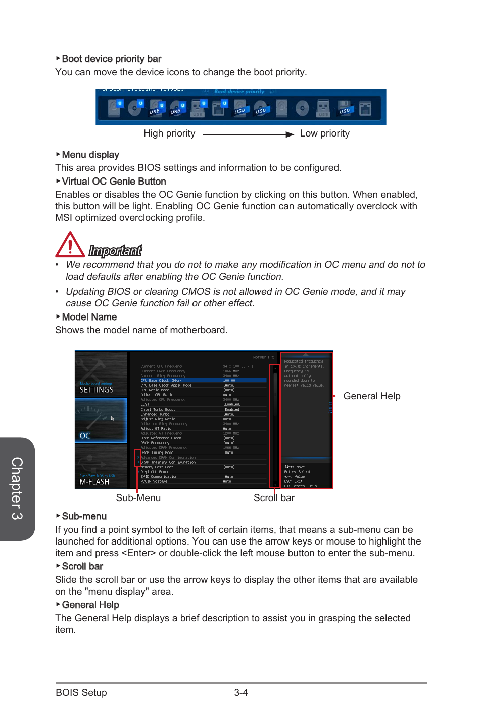 Chapter 3, Important | MSI H87-G43 User Manual | Page 62 / 112