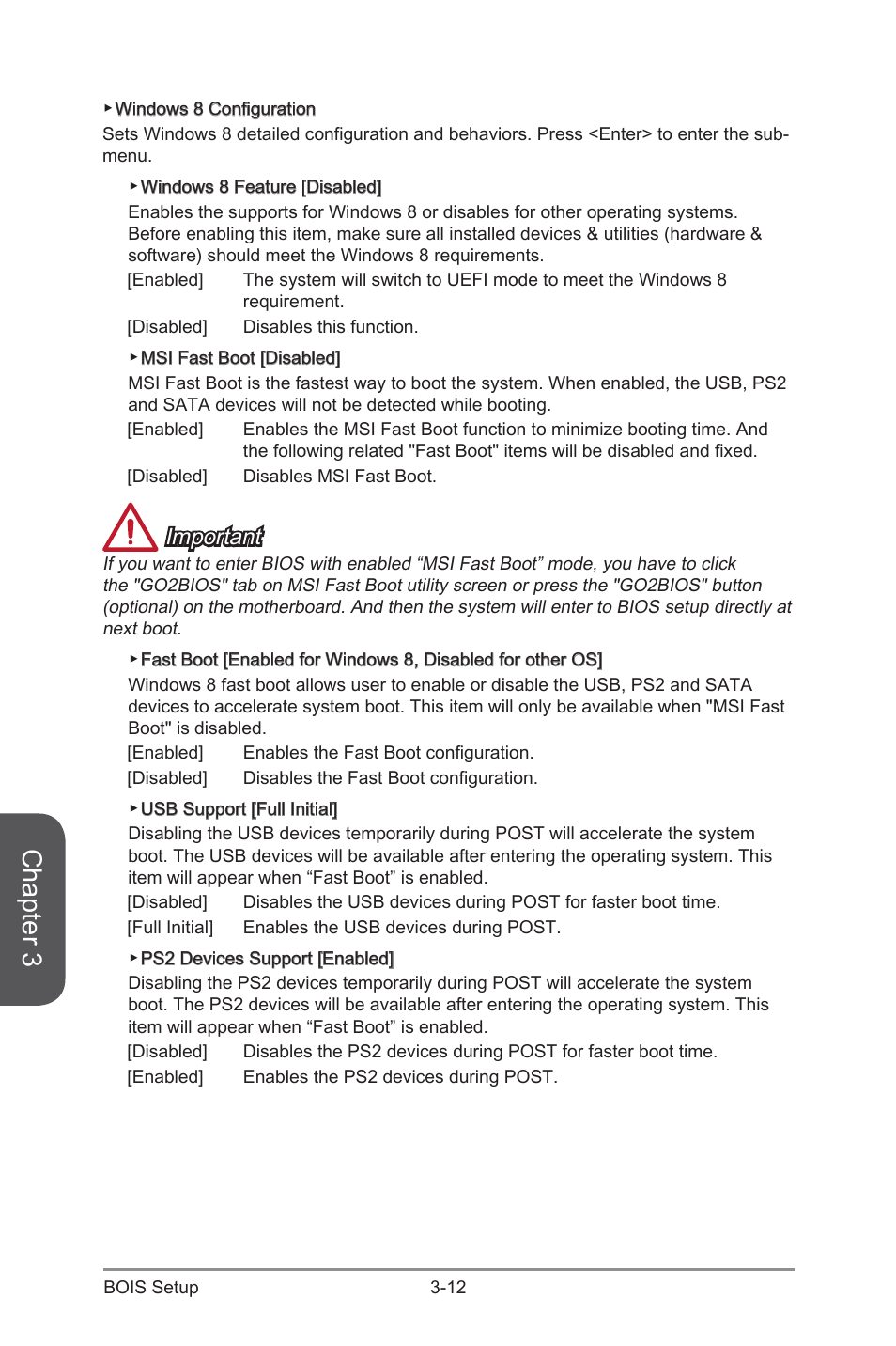 Chapter 3, Important | MSI H87-G43 User Manual | Page 70 / 112