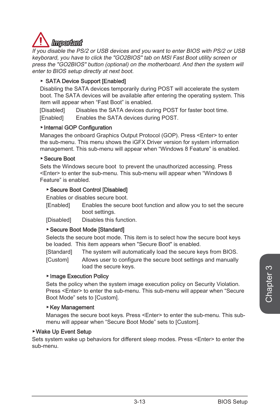 Chapter 3, Important | MSI H87-G43 User Manual | Page 71 / 112