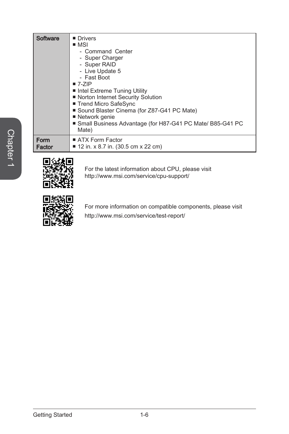 Chapter 1 | MSI B85-G41 PC Mate User Manual | Page 20 / 104