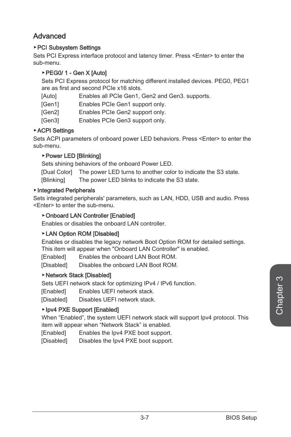 Advanced, Advanced -7, Chapter 3 | MSI CSM-H87M-G43 User Manual | Page 65 / 104