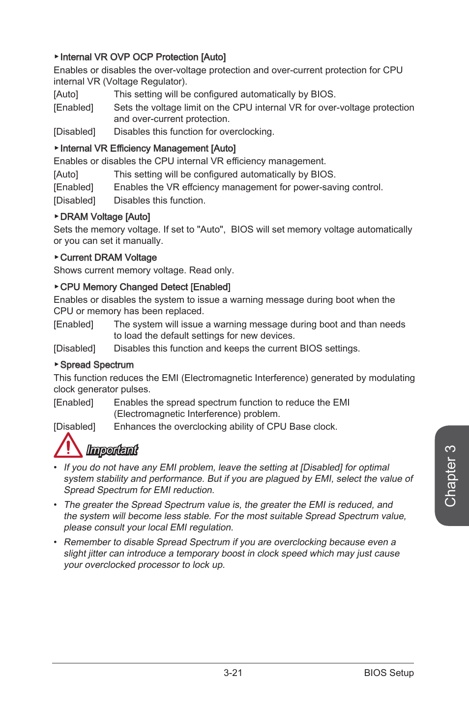 Chapter 3, Important | MSI CSM-H87M-G43 User Manual | Page 79 / 104
