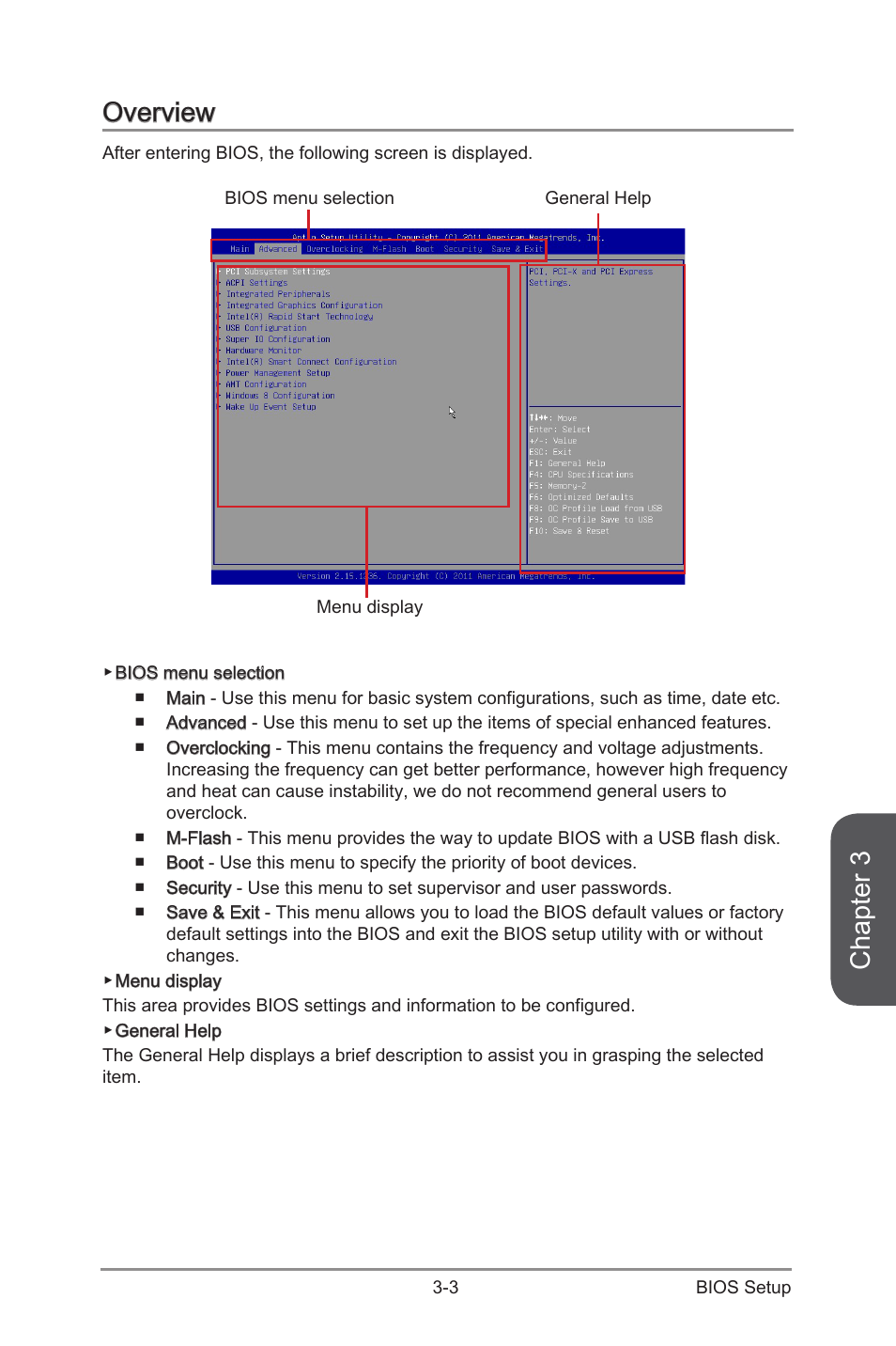 Overview, Overview -3, Chapter 3 | MSI CSM-Q87M-E43 User Manual | Page 57 / 104