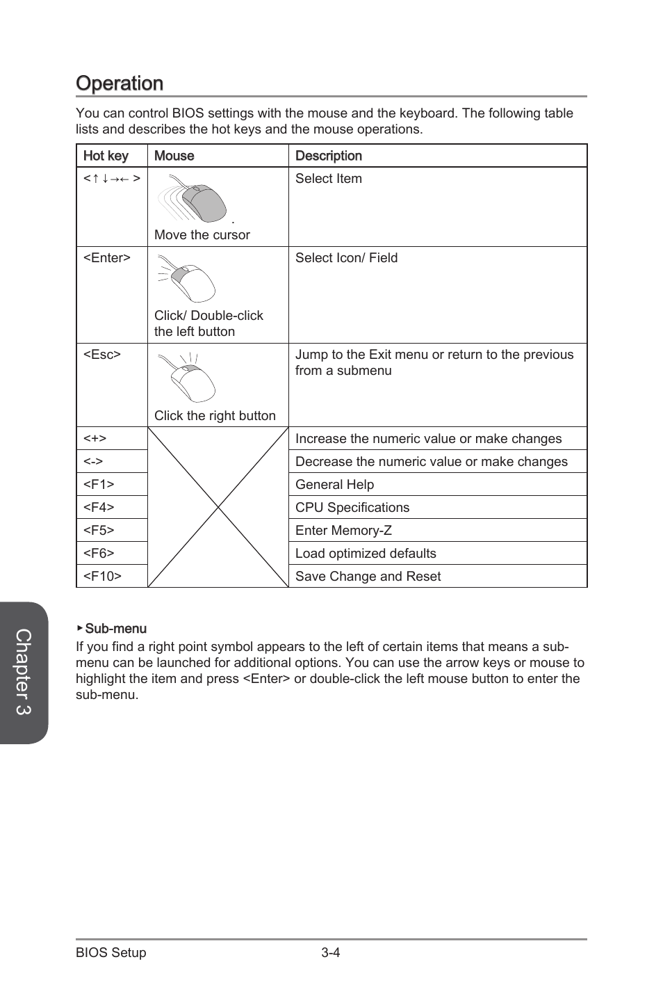 Operation, Operation -4, Chapter 3 | MSI CSM-Q87M-E43 User Manual | Page 58 / 104