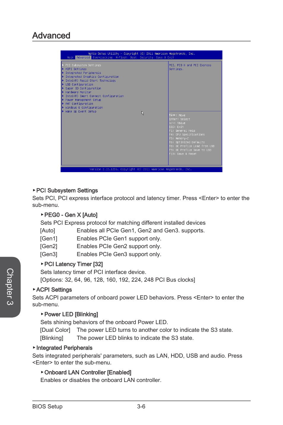 Advanced, Advanced -6, Chapter 3 | MSI CSM-Q87M-E43 User Manual | Page 60 / 104