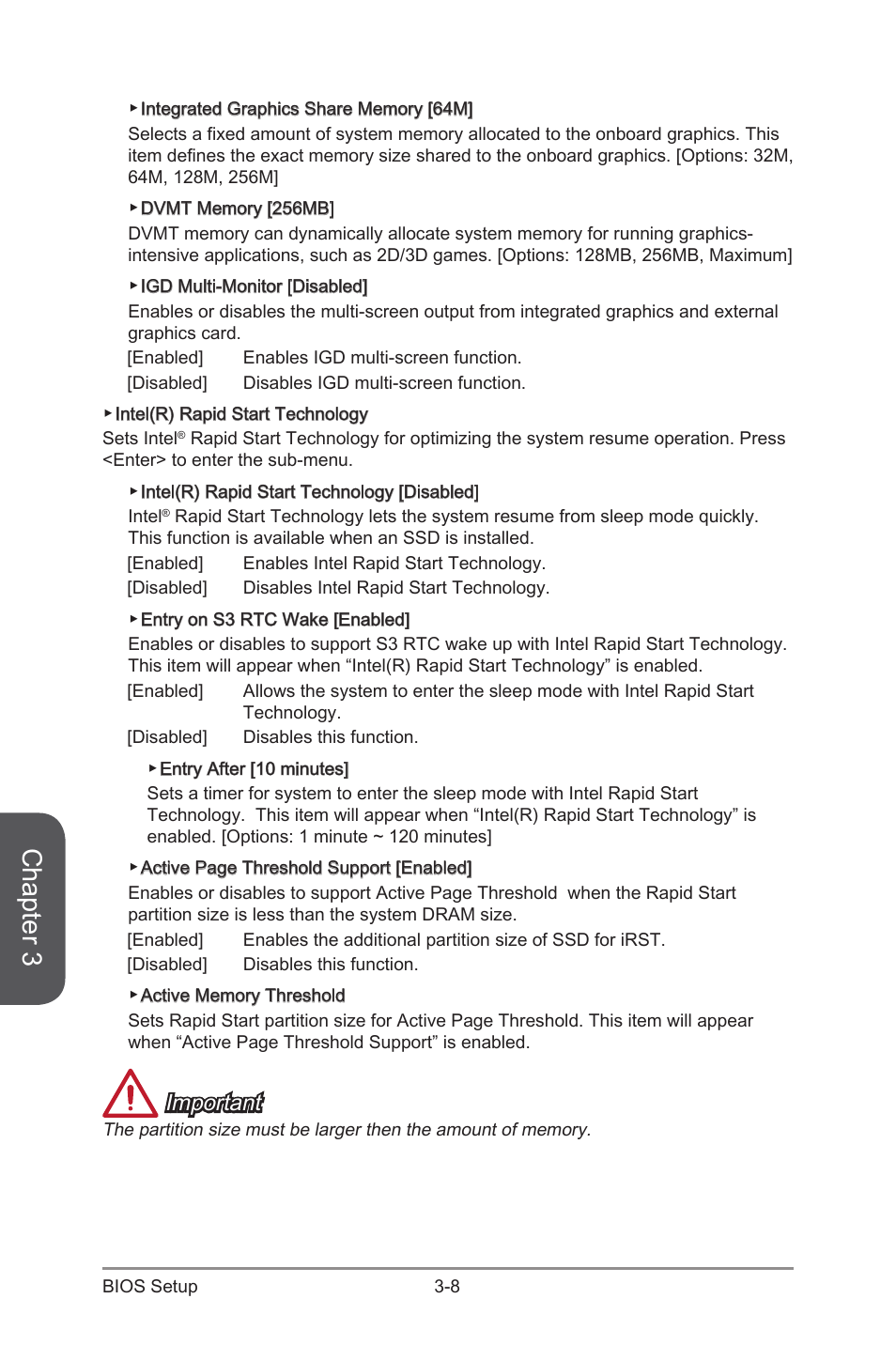 Chapter 3, Important | MSI CSM-Q87M-E43 User Manual | Page 62 / 104