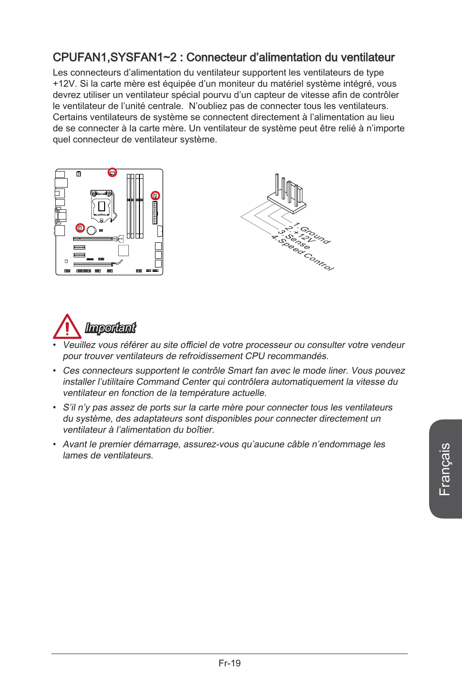 Français, Important | MSI B85M-G43 User Manual | Page 107 / 178