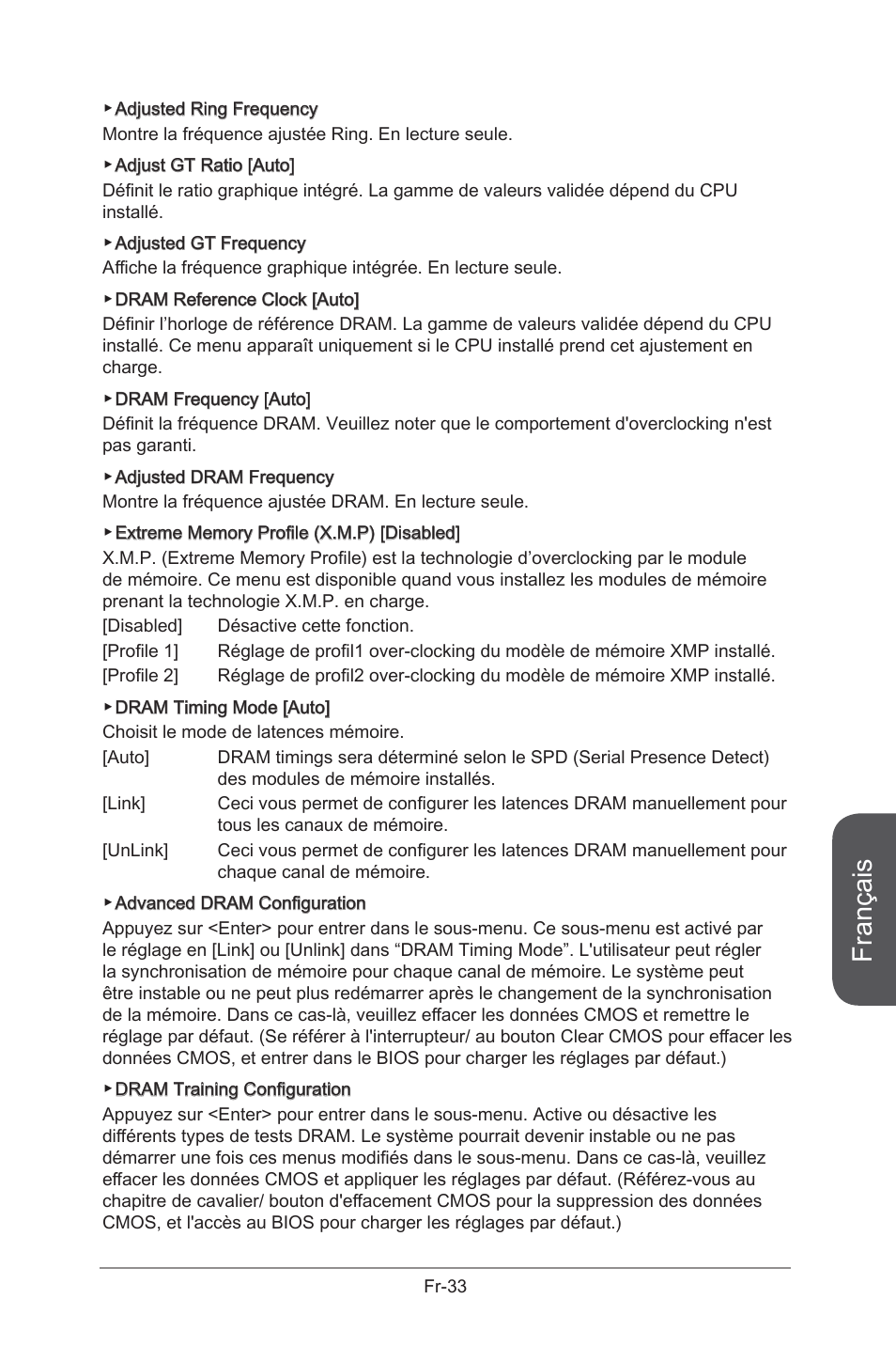 Français | MSI B85M-G43 User Manual | Page 121 / 178