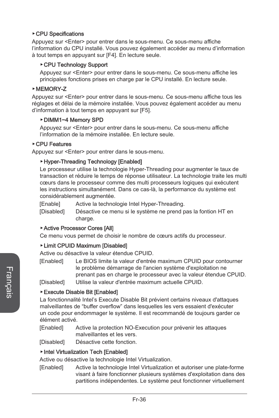 Français | MSI B85M-G43 User Manual | Page 124 / 178