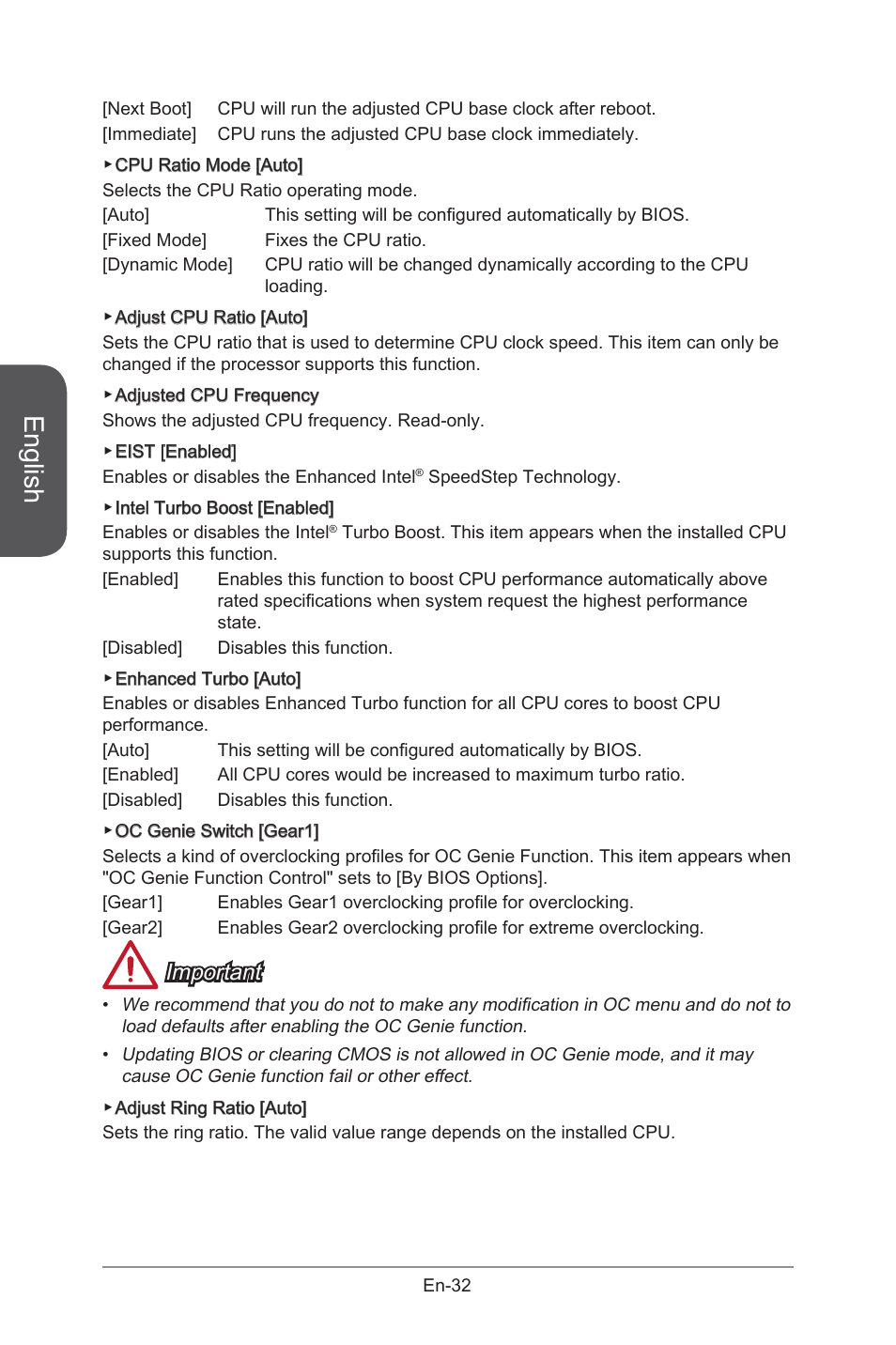 English, Important | MSI B85M-G43 User Manual | Page 44 / 178