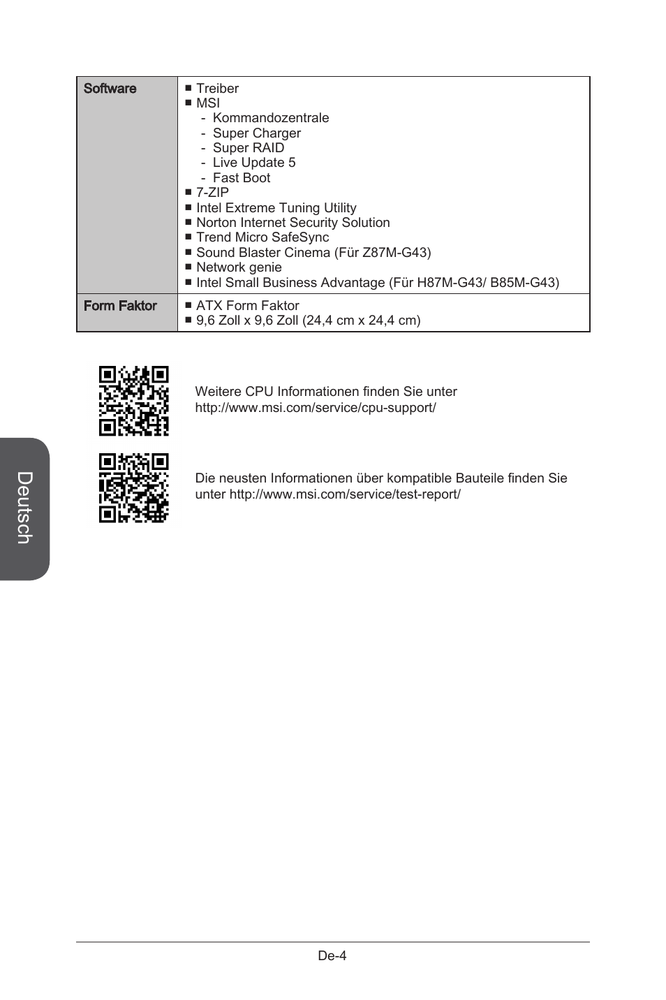 Deutsch | MSI B85M-G43 User Manual | Page 54 / 178