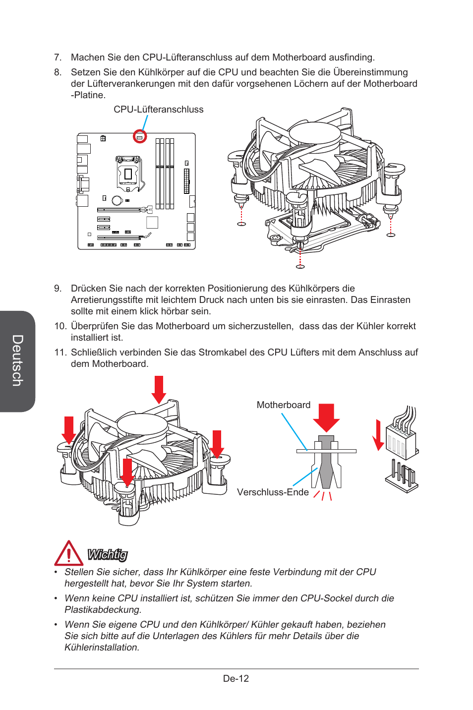 Deutsch, Wichtig | MSI B85M-G43 User Manual | Page 62 / 178