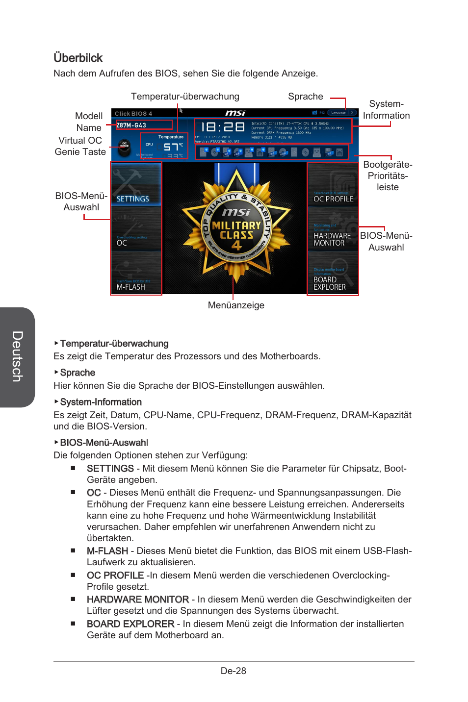 Deutsch, Überbilck | MSI B85M-G43 User Manual | Page 78 / 178