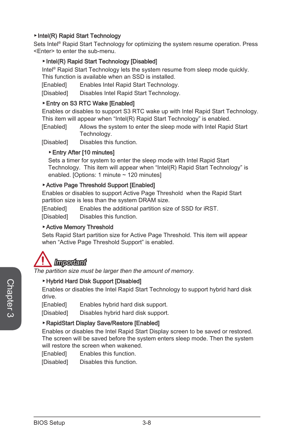 Chapter 3, Important | MSI B85M-E43 DASH User Manual | Page 62 / 90