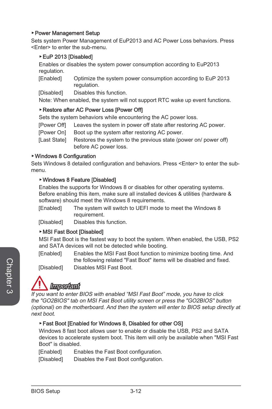 Chapter 3, Important | MSI B85M-E43 DASH User Manual | Page 66 / 90