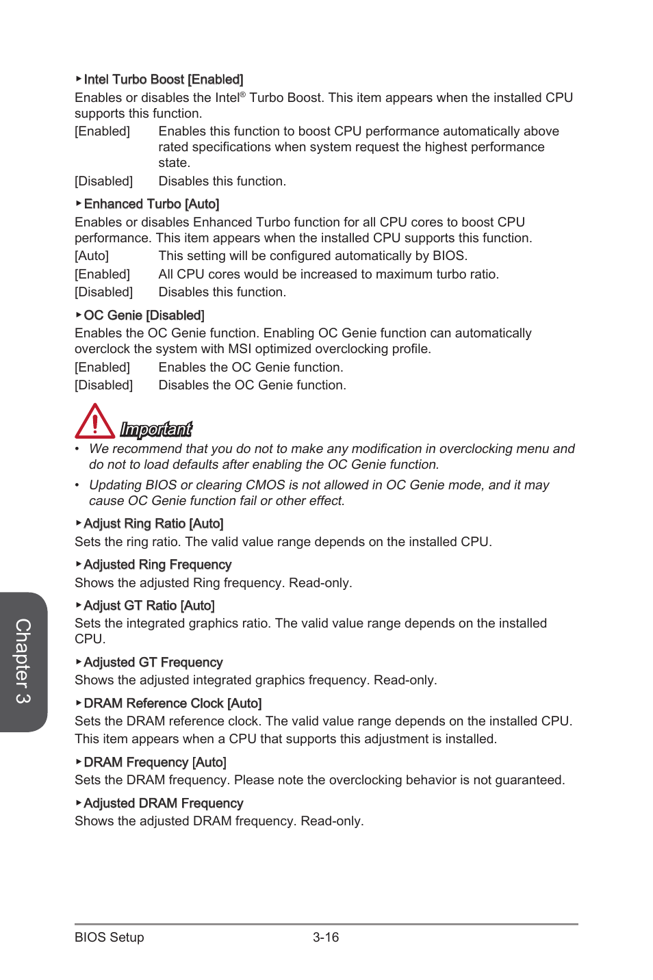 Chapter 3, Important | MSI B85M-E43 DASH User Manual | Page 70 / 90