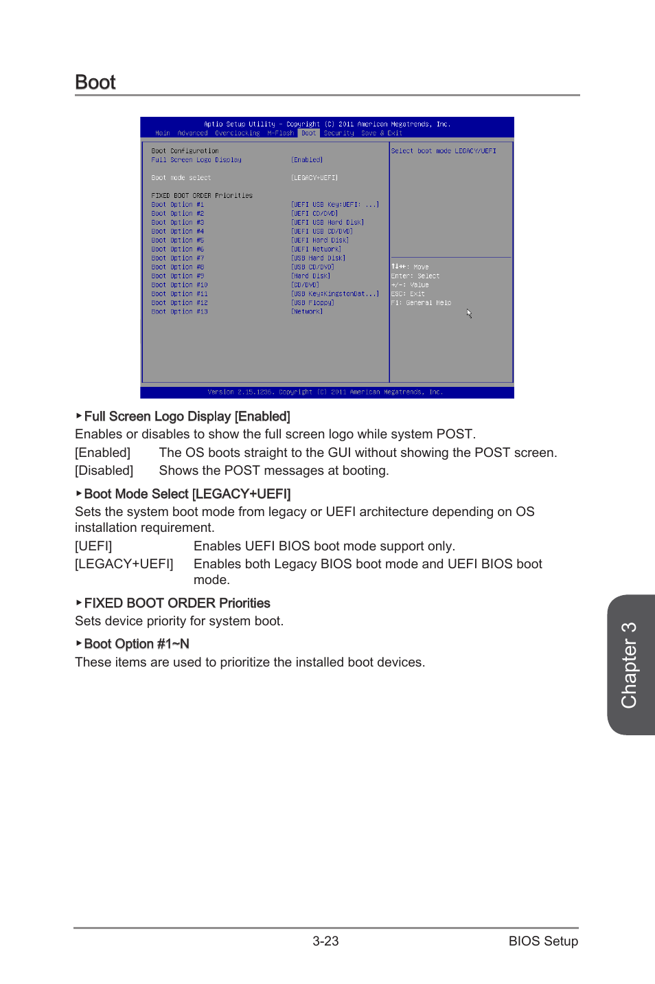 Boot -23, Chapter 3, Boot | MSI B85M-E43 DASH User Manual | Page 77 / 90