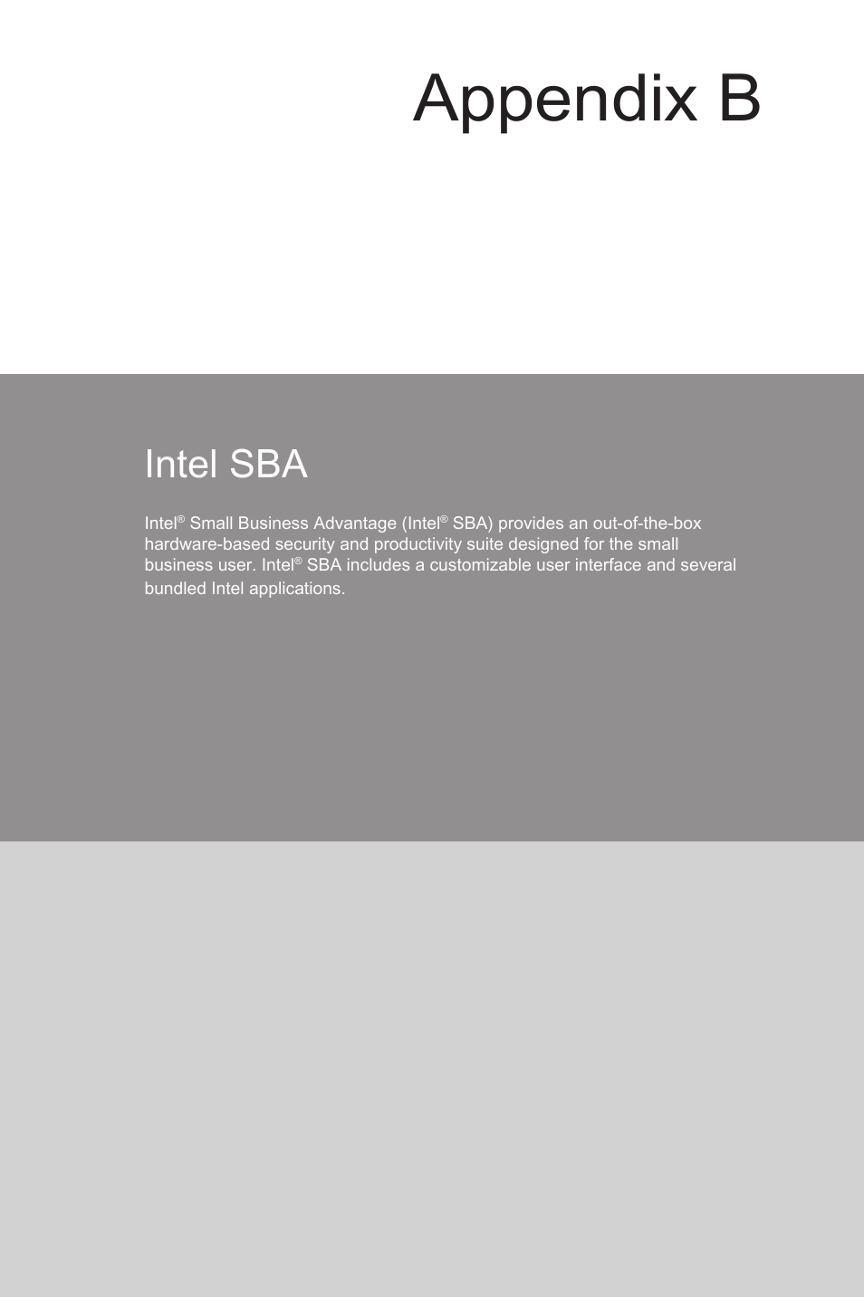 Appendix b, Intel sba | MSI B85M-E43 DASH User Manual | Page 87 / 90