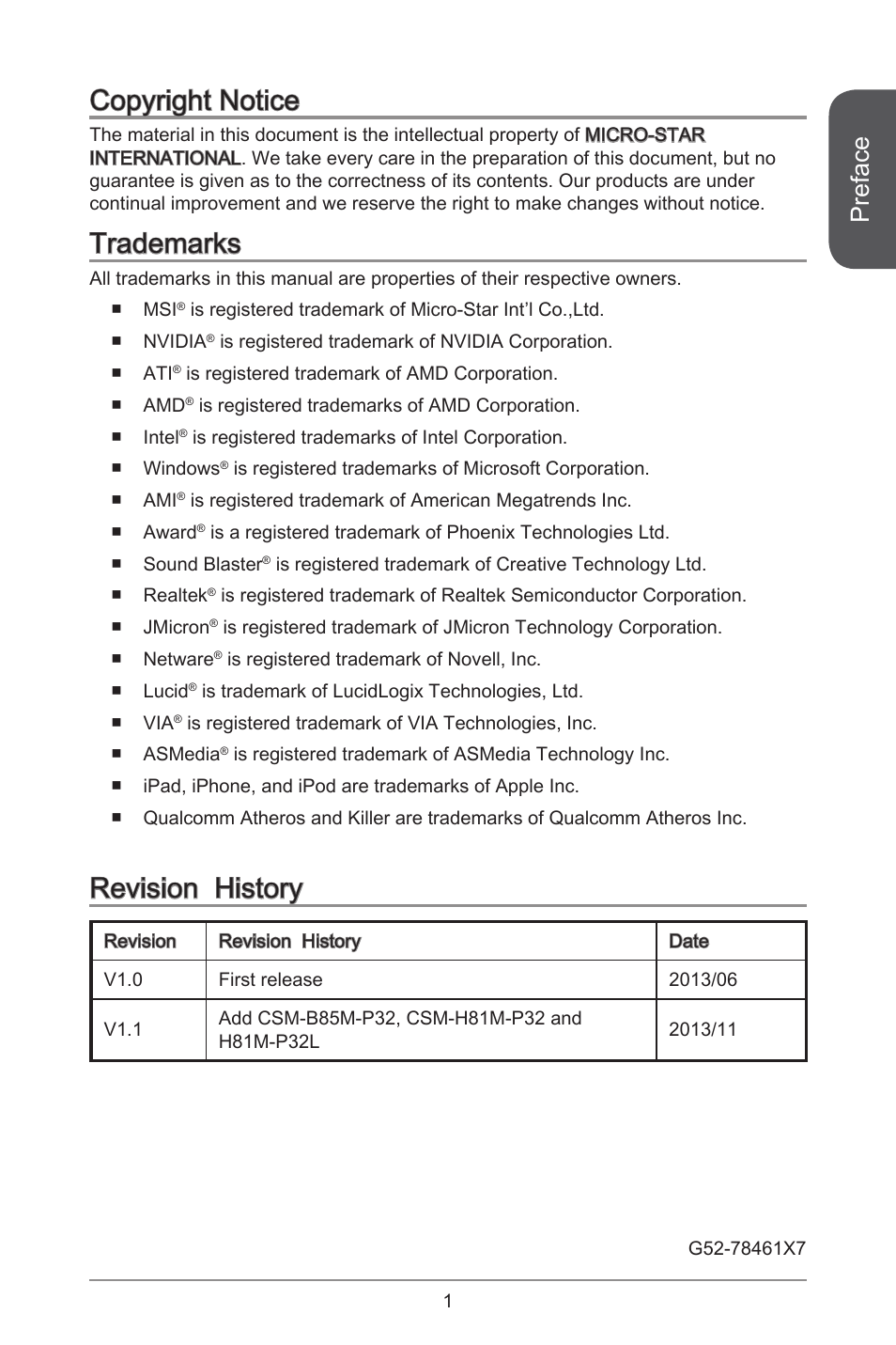 MSI CSM-B85M-P32 User Manual | 186 pages