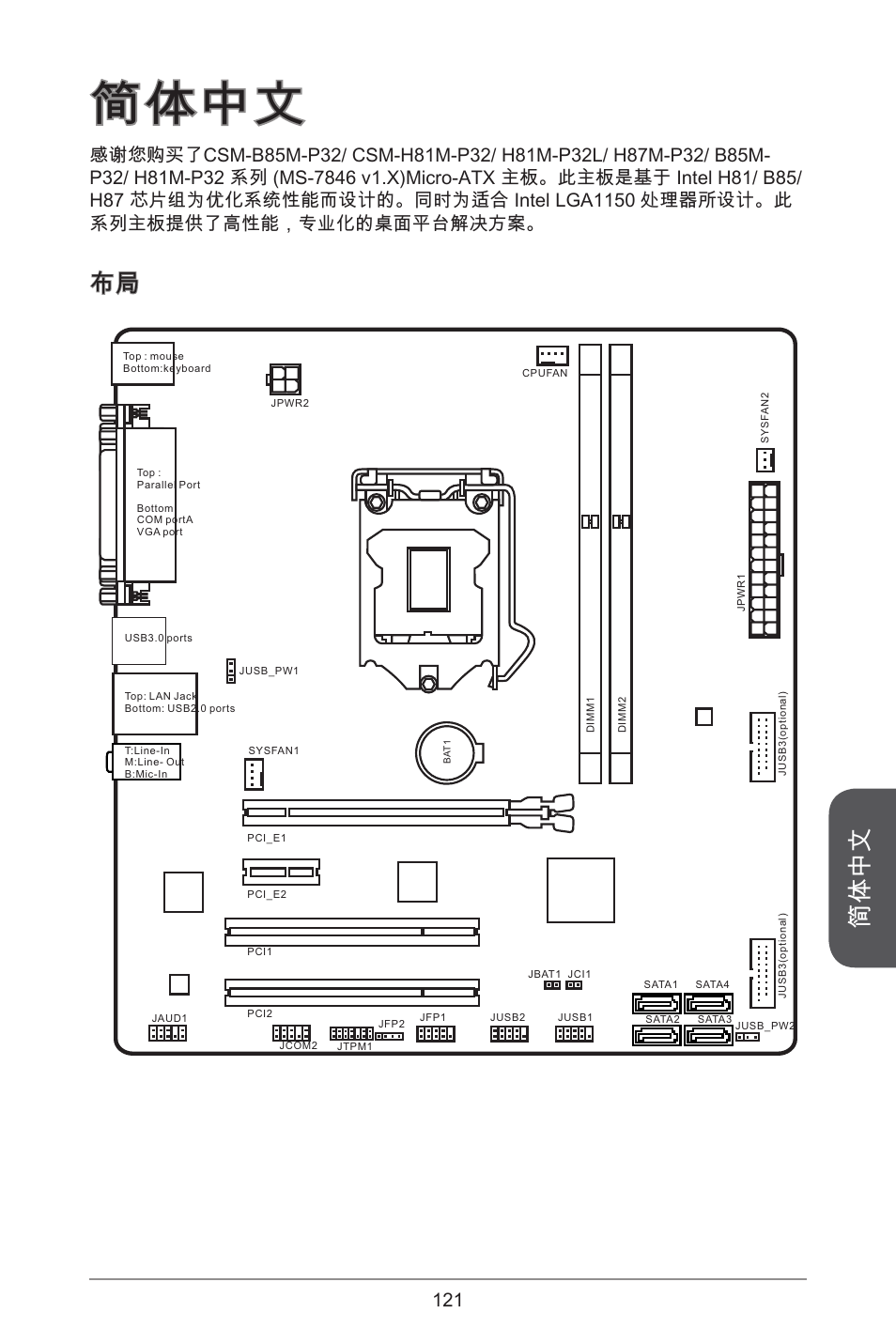 简体中文 | MSI CSM-B85M-P32 User Manual | Page 121 / 186