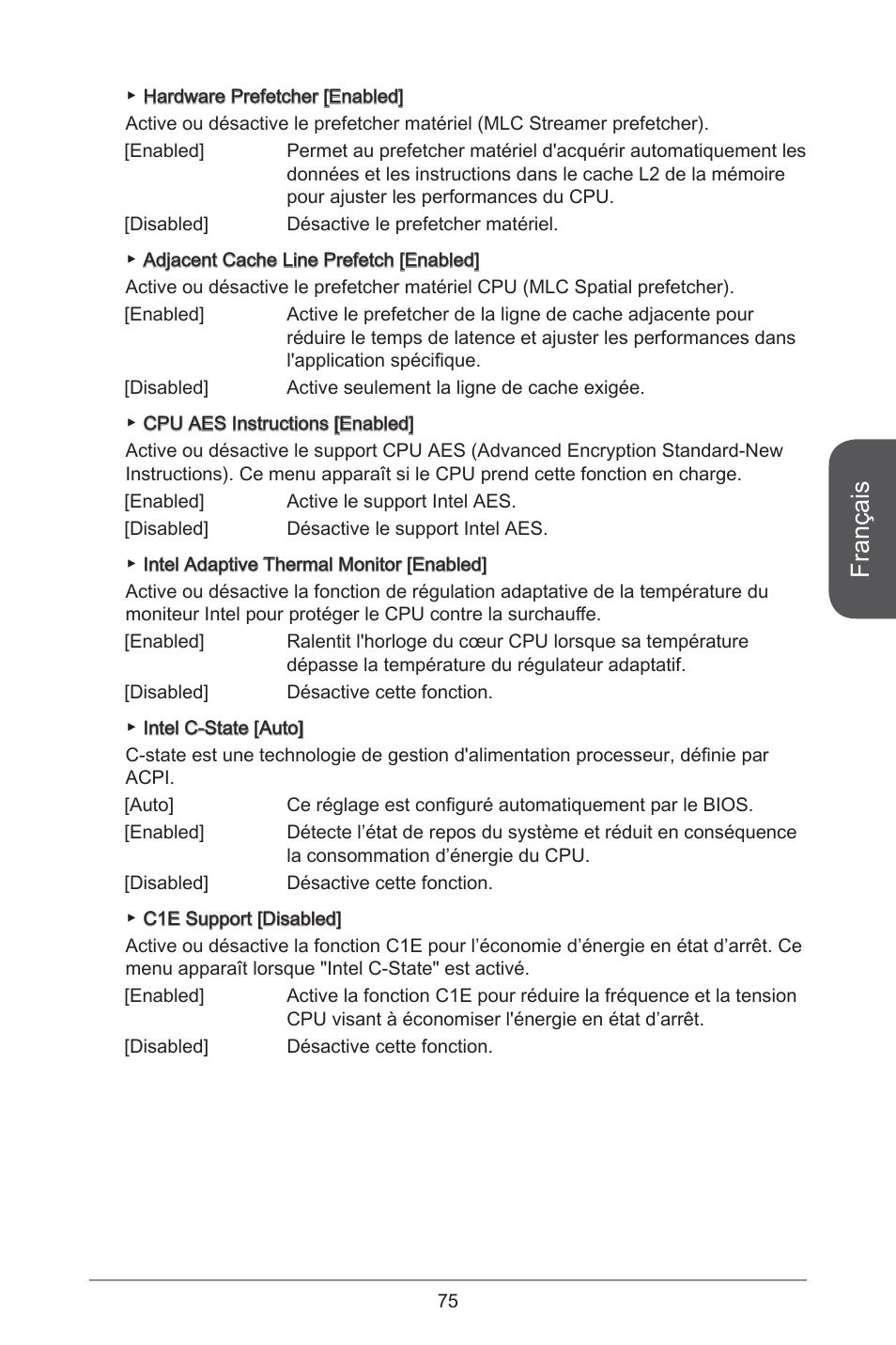 Français | MSI CSM-B85M-P32 User Manual | Page 75 / 186