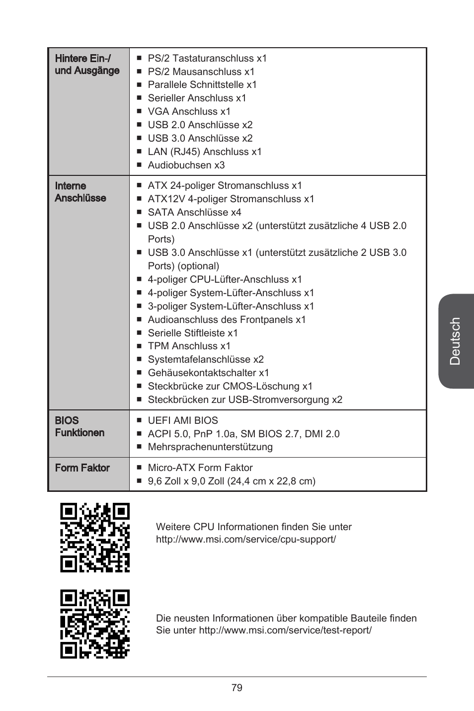 Deutsch | MSI CSM-B85M-P32 User Manual | Page 79 / 186