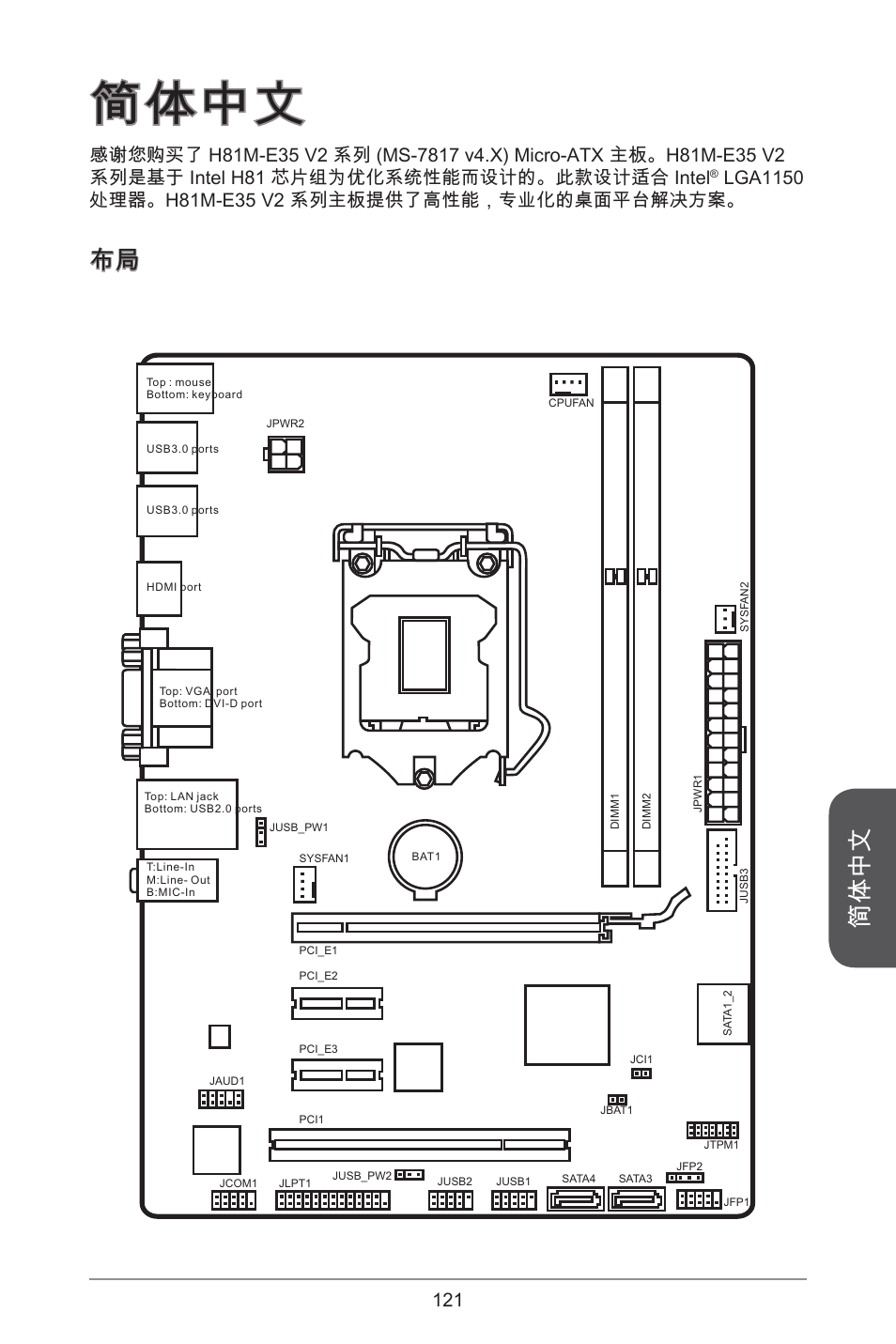 简体中文 | MSI H81M-E35 V2 User Manual | Page 121 / 186