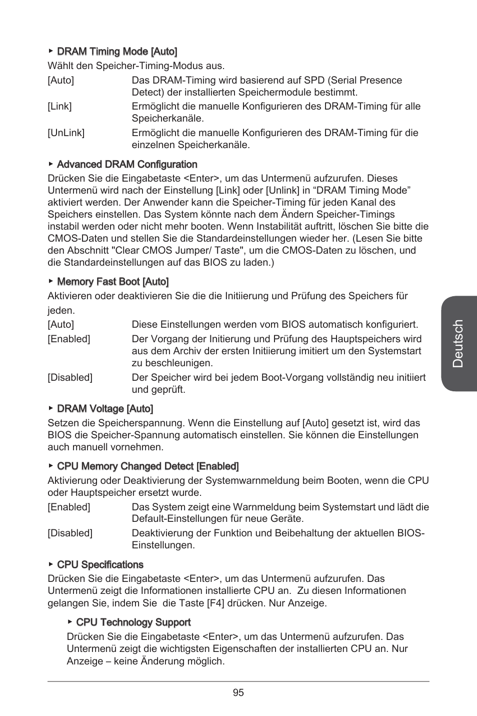 Deutsch | MSI H81M-E35 V2 User Manual | Page 95 / 186