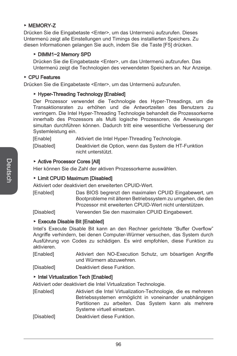 Deutsch | MSI H81M-E35 V2 User Manual | Page 96 / 186