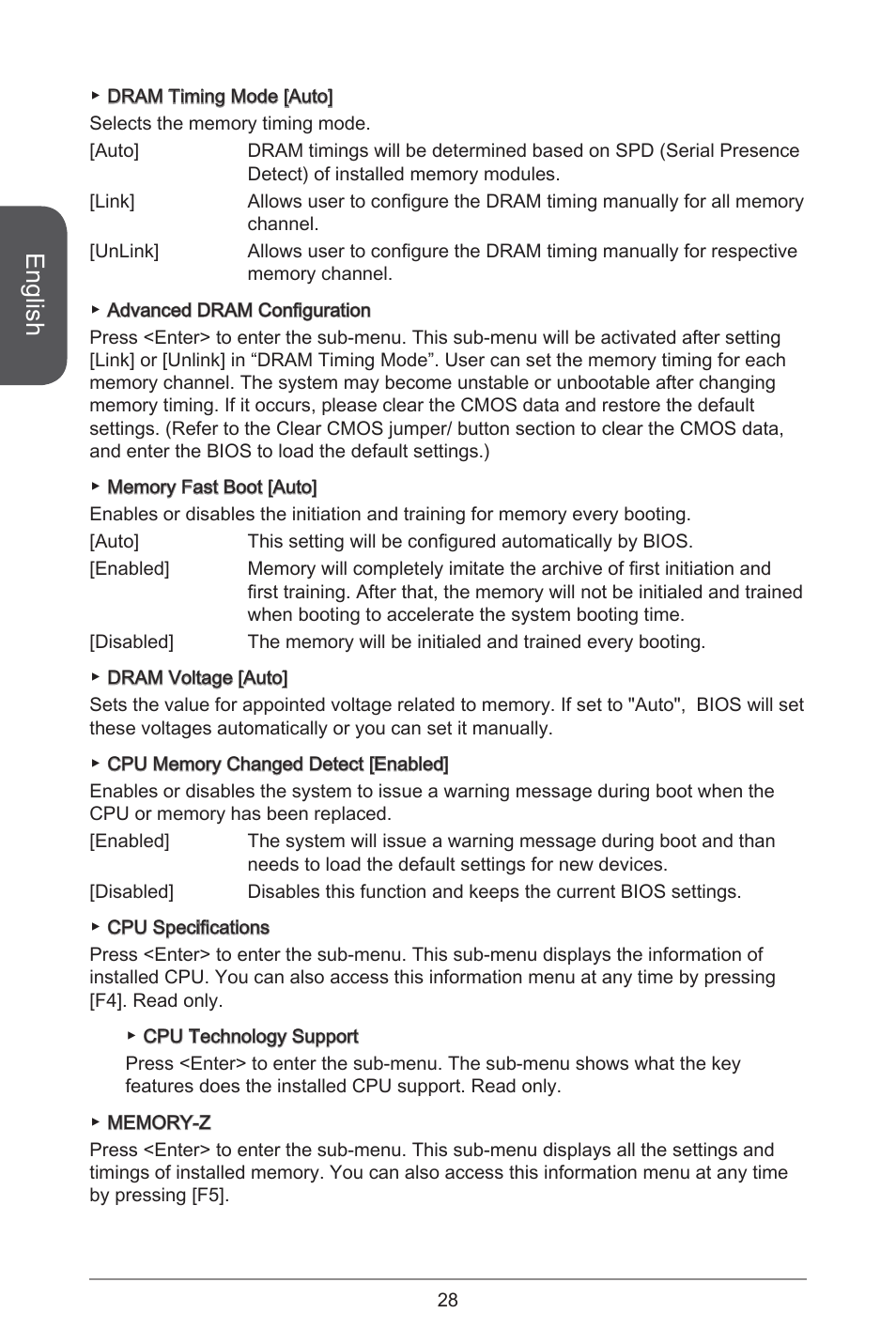English | MSI H81M-E34 User Manual | Page 28 / 182