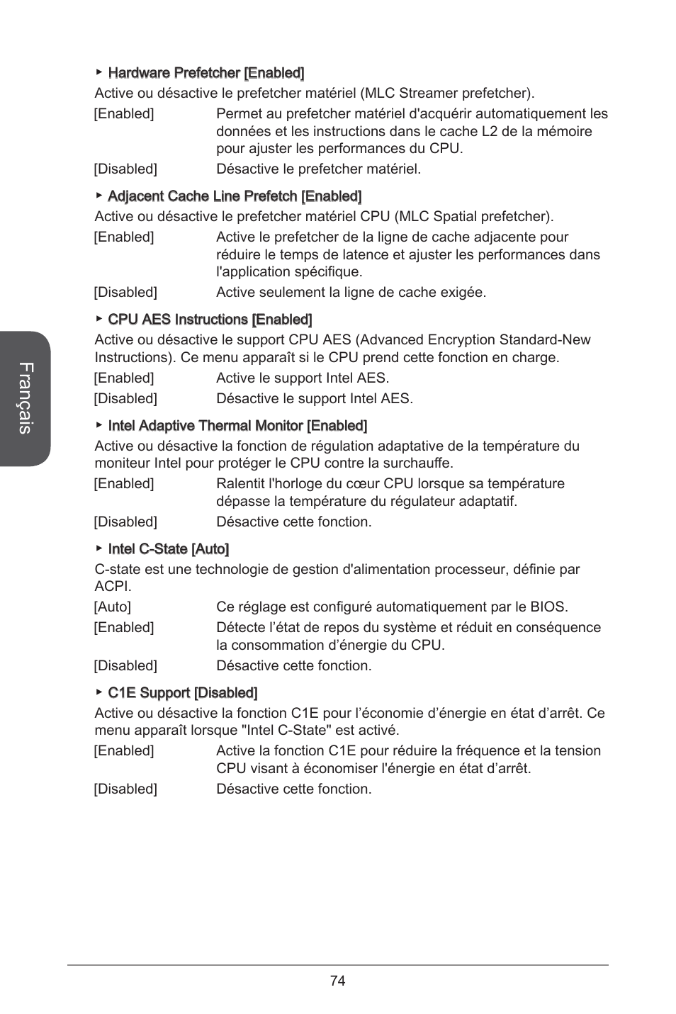 Français | MSI H81M-E34 User Manual | Page 74 / 182