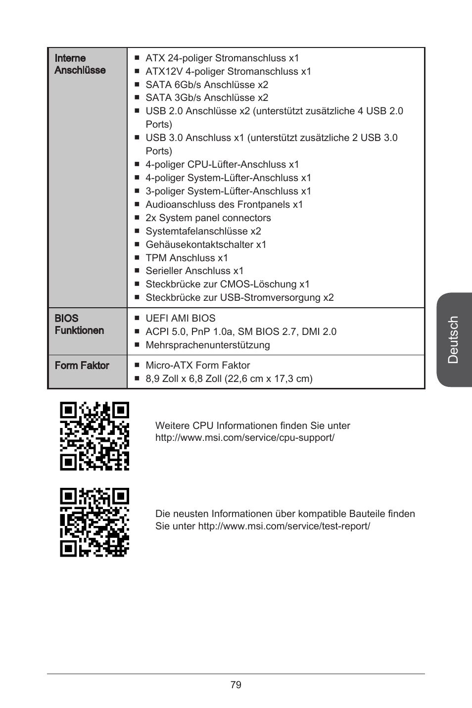 Deutsch | MSI H81M-E34 User Manual | Page 79 / 182