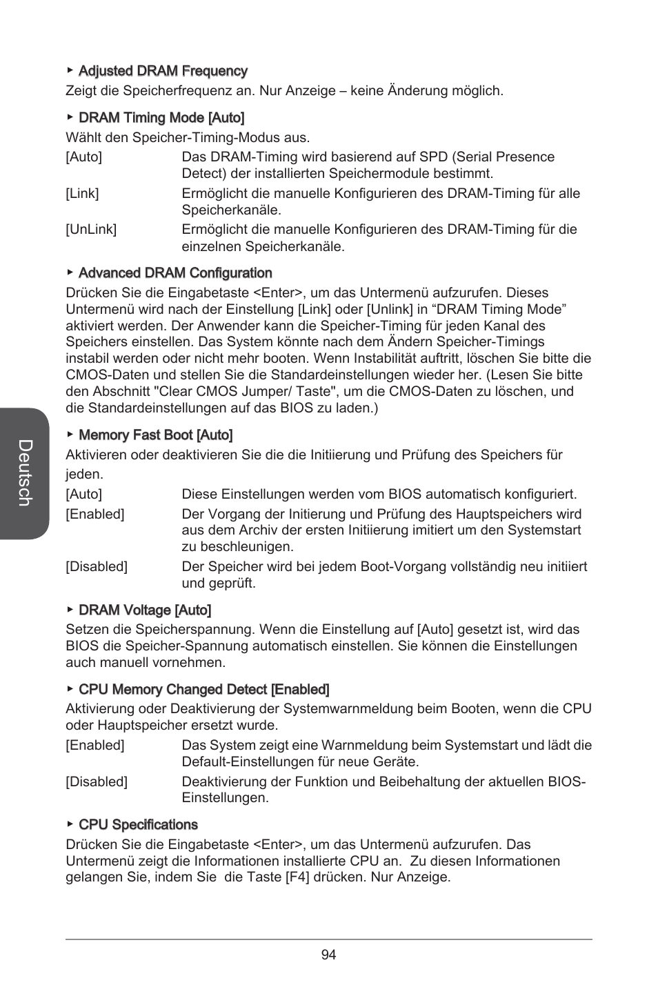 Deutsch | MSI H81M-E34 User Manual | Page 94 / 182