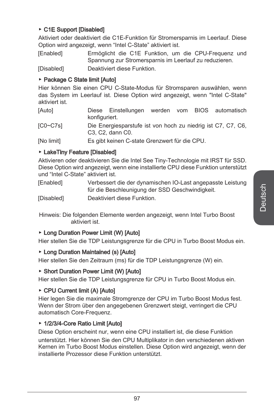 Deutsch | MSI H81M-E34 User Manual | Page 97 / 182