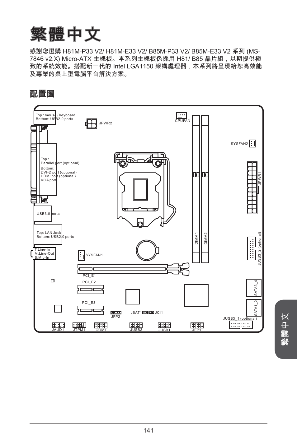 繁體中文 | MSI H81M-E33 V2 User Manual | Page 141 / 182