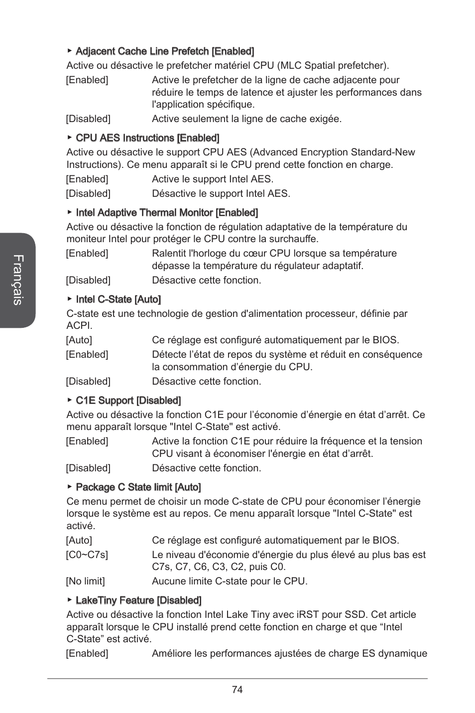 Français | MSI H81M-E33 V2 User Manual | Page 74 / 182