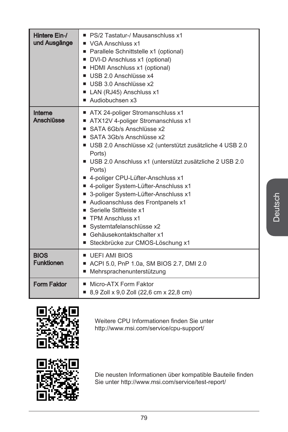 Deutsch | MSI H81M-E33 V2 User Manual | Page 79 / 182
