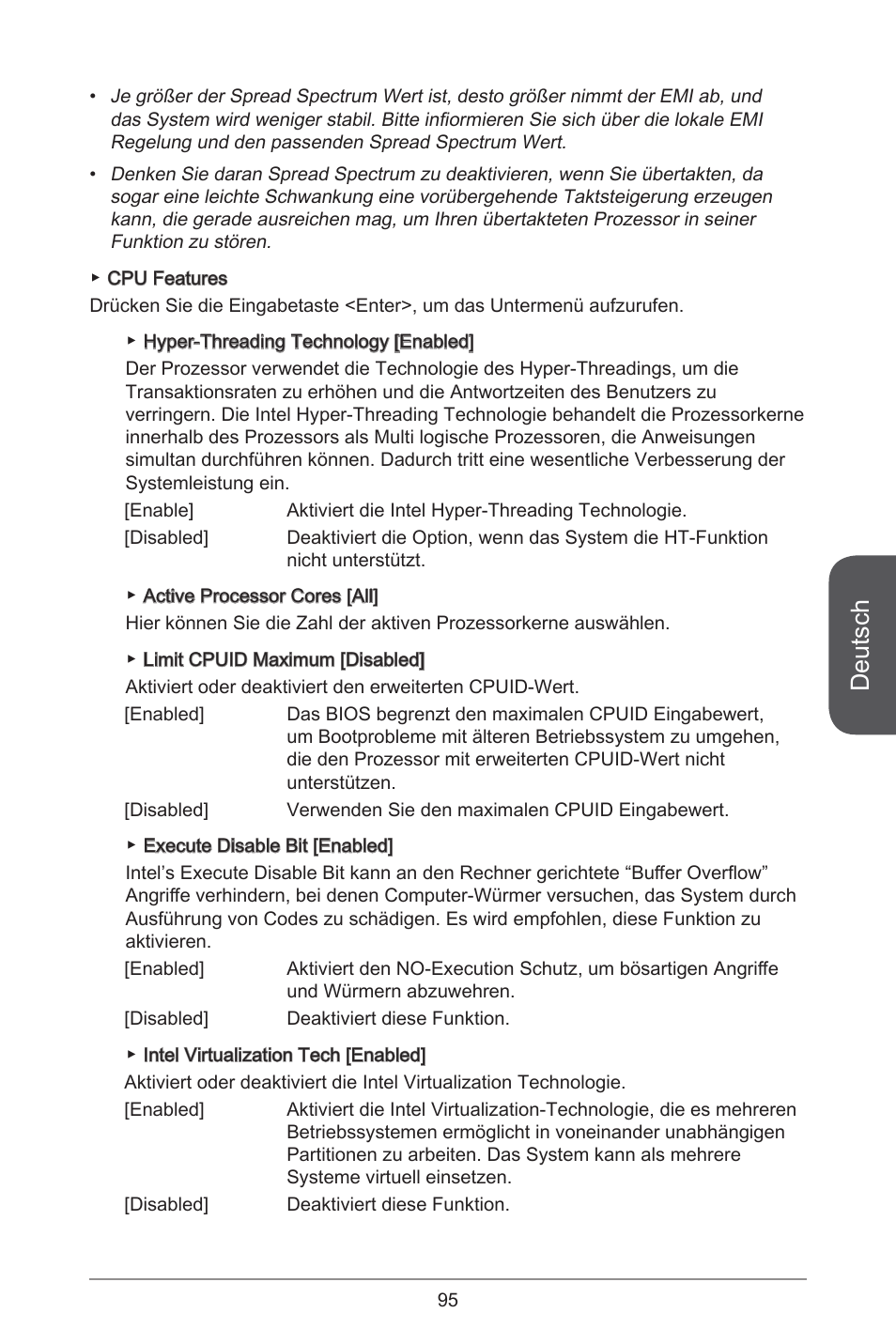 Deutsch | MSI H81M-E33 V2 User Manual | Page 95 / 182