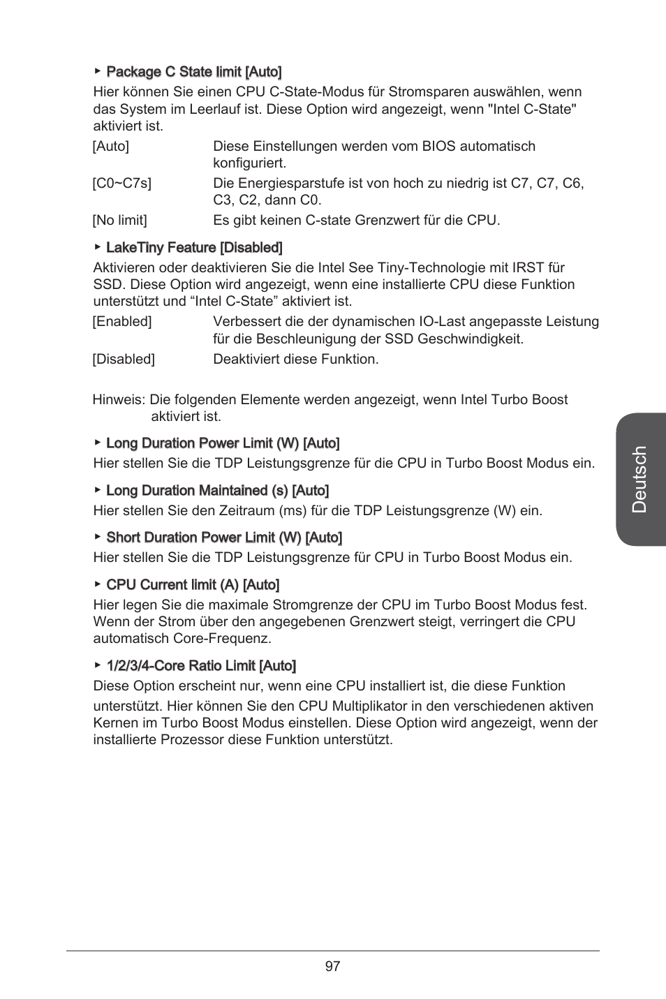 Deutsch | MSI H81M-E33 V2 User Manual | Page 97 / 182