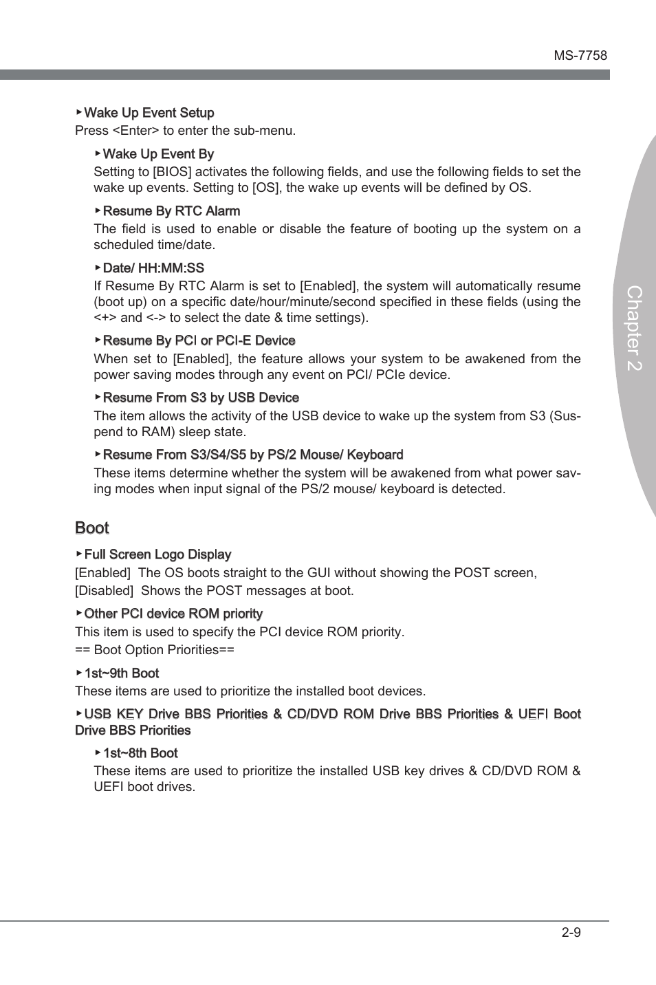 Chapter 2, Boot | MSI Z77A-G41 User Manual | Page 49 / 92