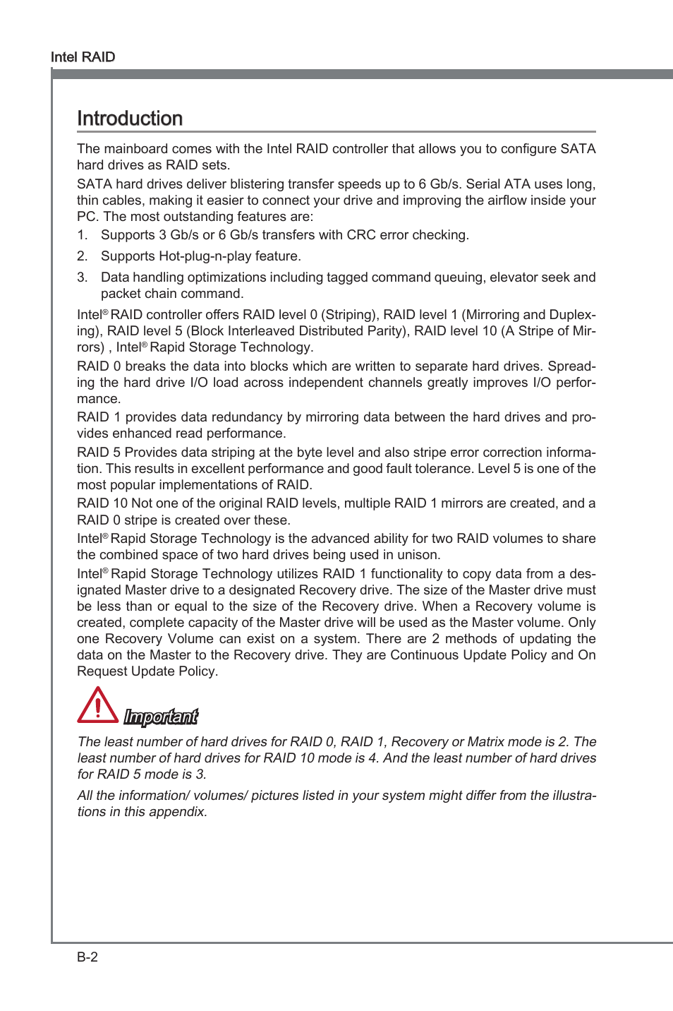 Introducton, Important | MSI Z77A-G41 User Manual | Page 70 / 92