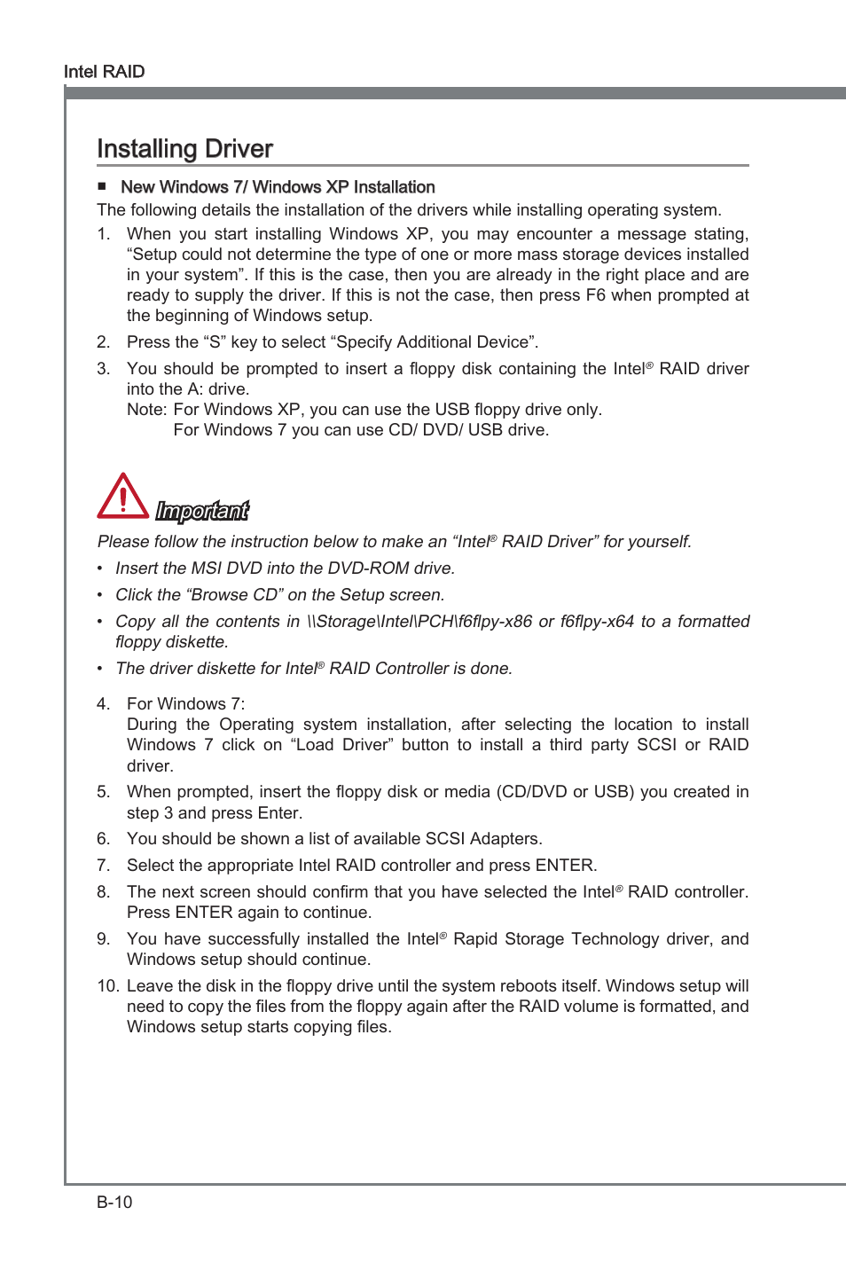 Installng drver, Important | MSI Z77A-G41 User Manual | Page 78 / 92