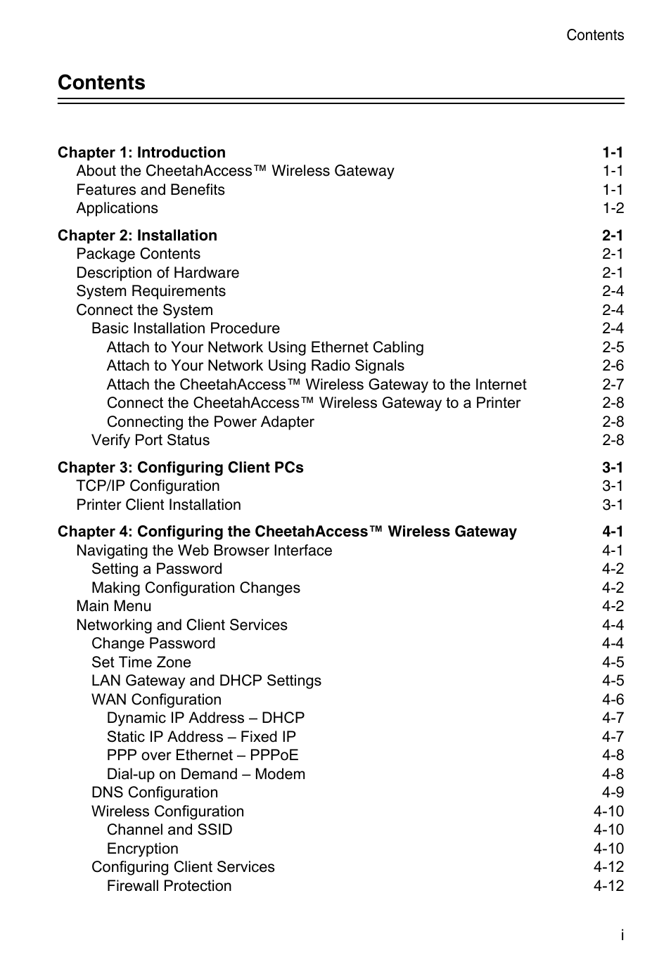 Accton Technology CheetahAccess Wireless Gateway AC-IG2004W User Manual | Page 7 / 74