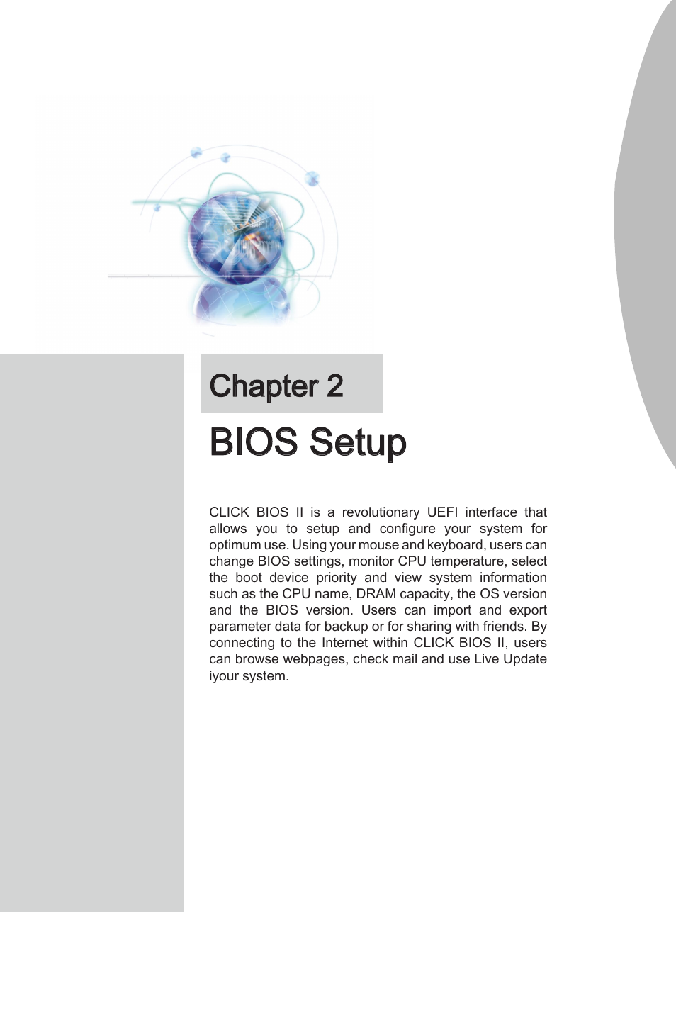 Chapter 2, Bios setup, Chapter 2 bios setup -1 | MSI B75A-G43 User Manual | Page 41 / 66