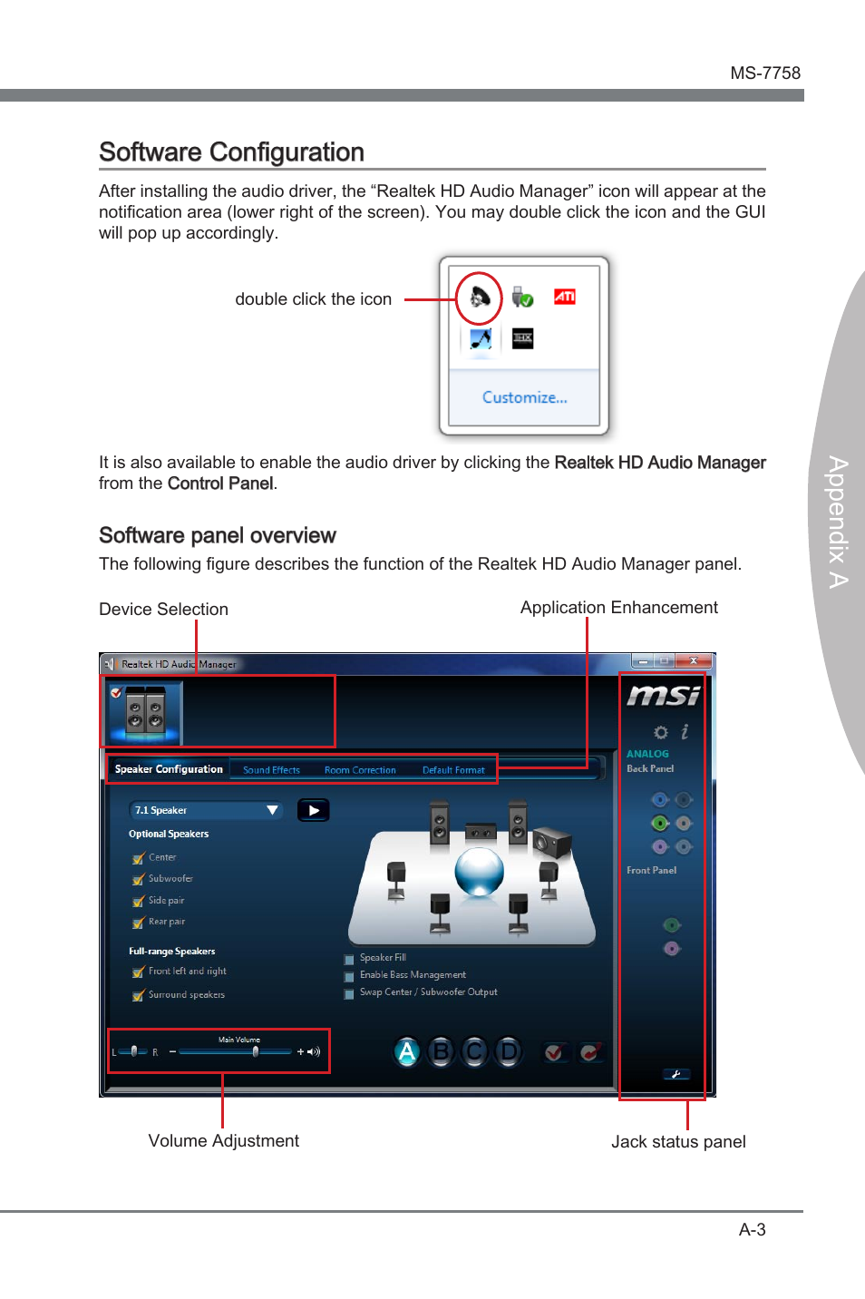 Software configuration, Append x a software configuraton | MSI B75A-G43 User Manual | Page 63 / 66